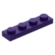 LEGO lapos elem 1x4, sötétlila (3710)